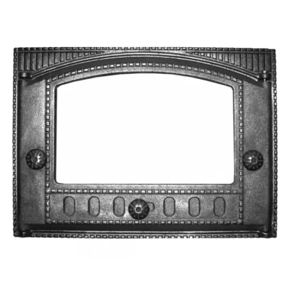 Дверка каминная ДК-2С (Р) со стеклом и рамкой