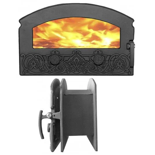 Дверка «Зной» со стеклом и задней рамкой крашеная ДКГ-5С