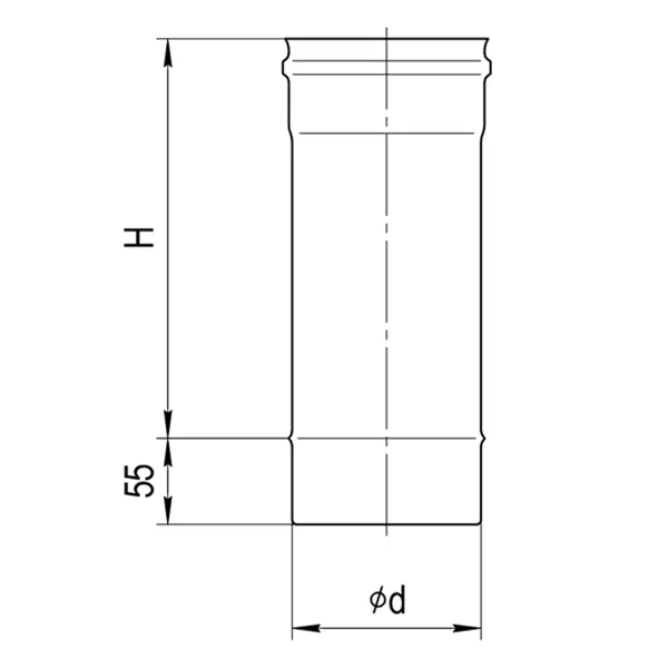 Ferrum Труба одностенная 1.0 м Ø100 мм (AISI 430  0.5 мм)