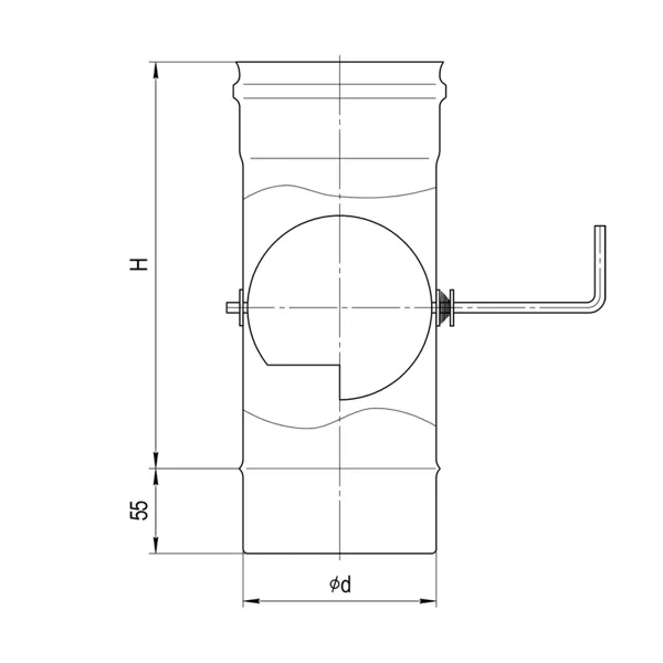 Ferrum Шибер одностенный Ø100 мм (AISI 430  0.5 мм)