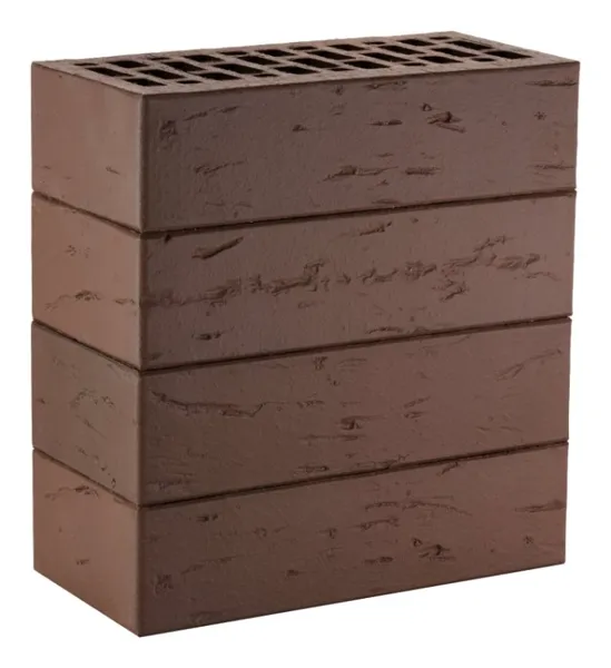 Кирпич ЛСР коричневый облицовочный рустик М175 250*120*65 мм