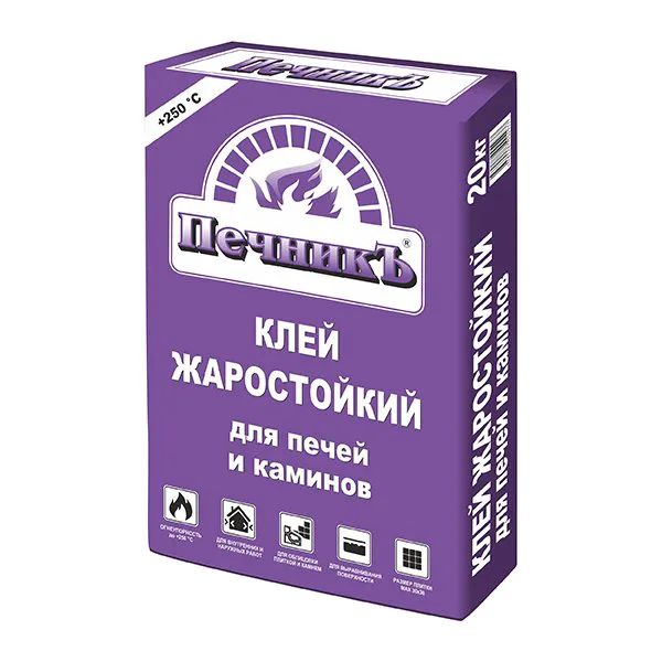 Клей жаростойкий для печей и каминов «Печникъ» 20 кг