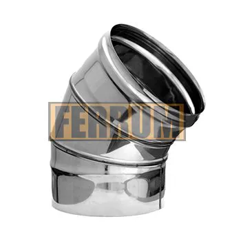 Ferrum Колено одностенное 3 секц. Угол 135° Ø100 мм (AISI 430  0.5 мм)