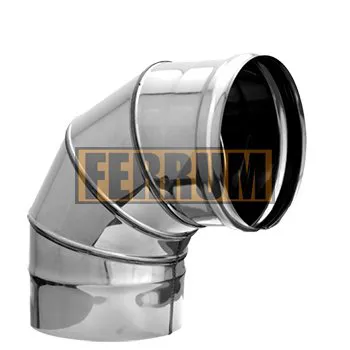 Ferrum Колено одностенное 4 секц. Угол 90° Ø100 мм (AISI 430  0.5 мм)