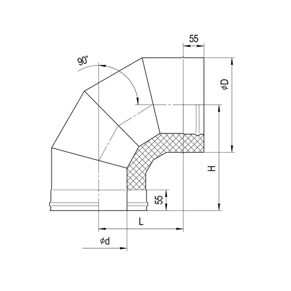 Сэндвич колено 90°