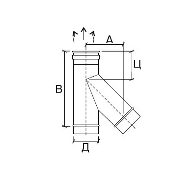 Тройник 45° 1ТР45 Rosinox