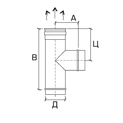 Тройник 87°  90° 1ТР Rosinox