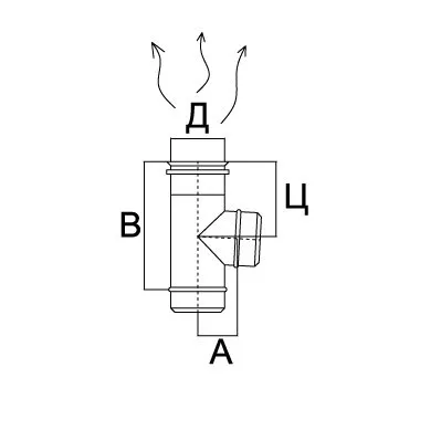 Тройник 87°  90° 1ТР Rosinox