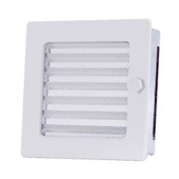 Вентиляционная каминная решетка белая с жалюзи 170х170 Kratki