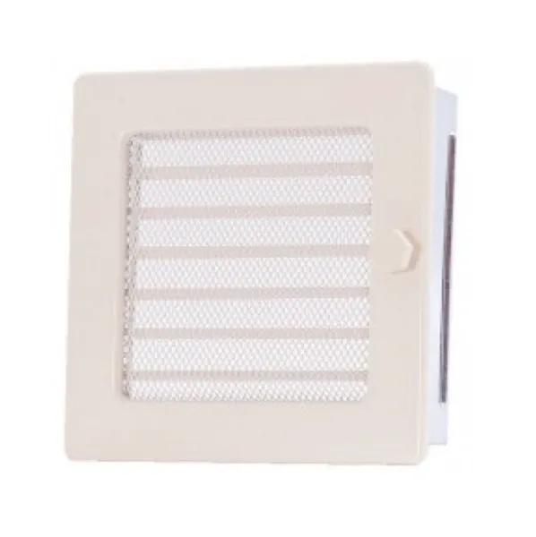 Вентиляционная каминная решетка кремовая с жалюзи 170х170 Kratki