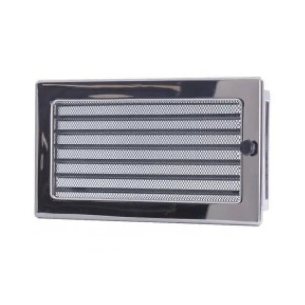 Вентиляционная каминная решетка никель с жалюзи 170х300 Kratki