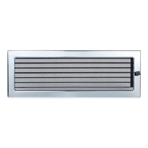Вентиляционная решетка 170х480 мм. никель с жалюзи
